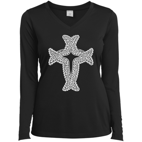 Cross Maze Ladies V-Neck T-Shirt